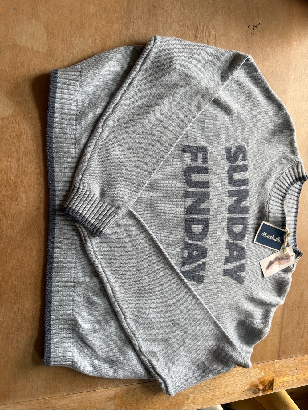 Marshalls Men’s "Sunday Funday" Grey Crewneck Sweater